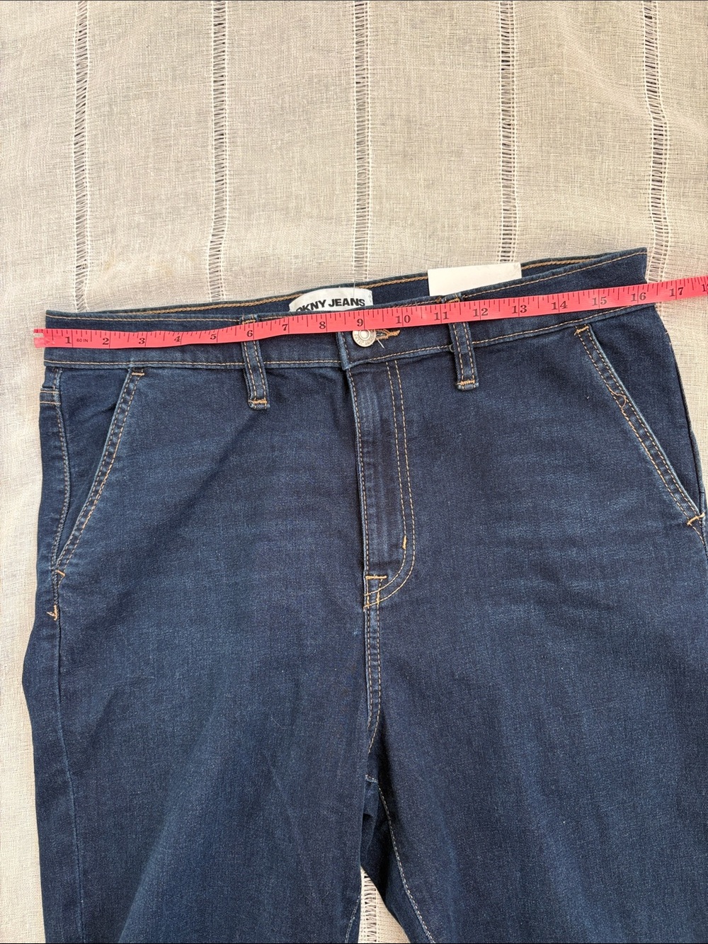 DKNY NWT Dark Tide High Rise Flare Denim - Picture 10 of 12